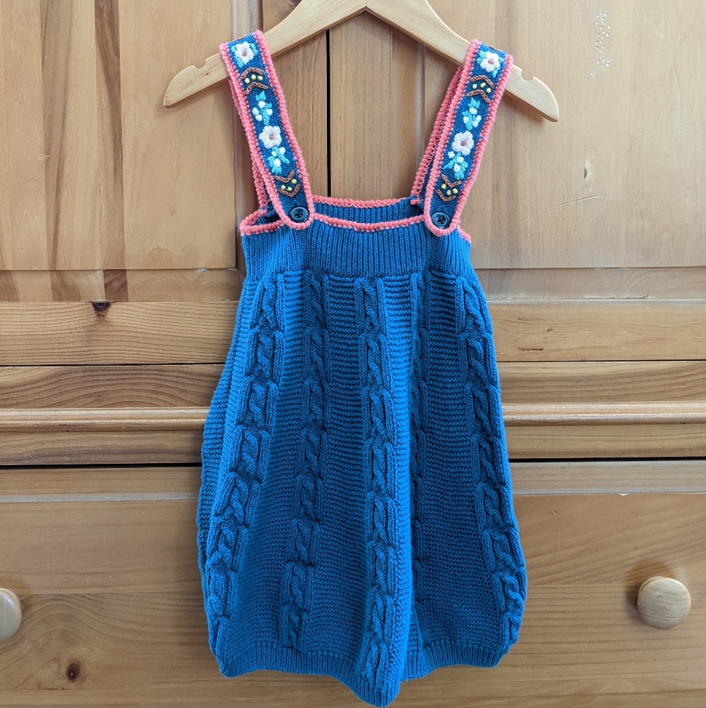 Knit Sweater Dress Hanna Andersson folk flower embroidery design!